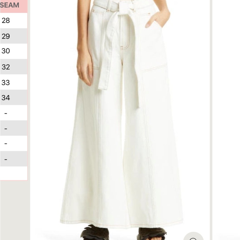 FARM Rio White High-Rise Flared Belted Pants